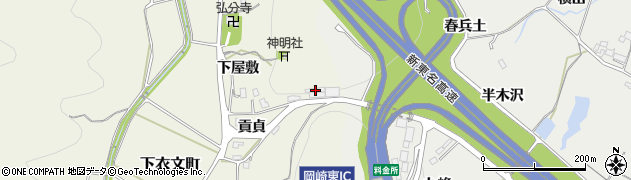 愛知県岡崎市下衣文町下屋敷38周辺の地図