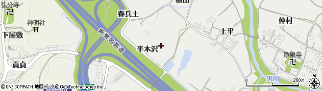 愛知県岡崎市樫山町（半木沢）周辺の地図