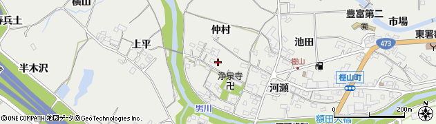 愛知県岡崎市樫山町（仲村）周辺の地図