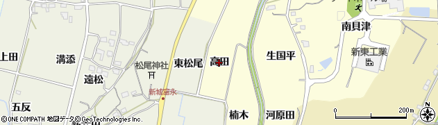 愛知県新城市大宮（高田）周辺の地図