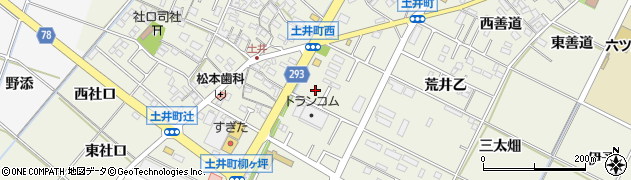 愛知県岡崎市土井町（南赤部内）周辺の地図