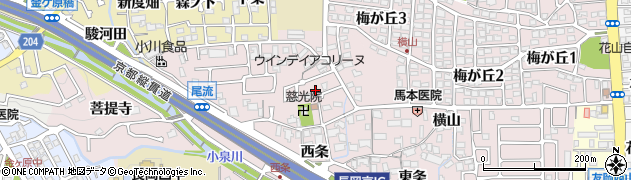 京都府長岡京市下海印寺（北条）周辺の地図