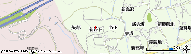 愛知県新城市矢部（新谷下）周辺の地図