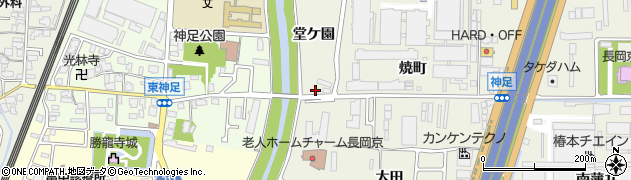 京都府長岡京市神足（稲葉）周辺の地図