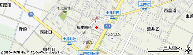愛知県岡崎市土井町（駒之舞）周辺の地図