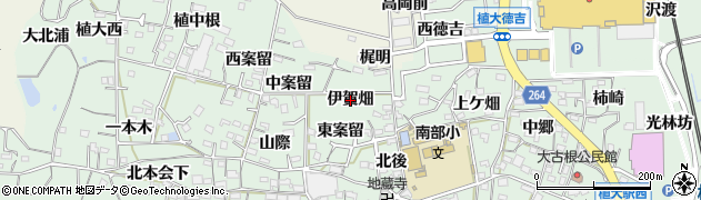 愛知県阿久比町（知多郡）植大（伊賀畑）周辺の地図