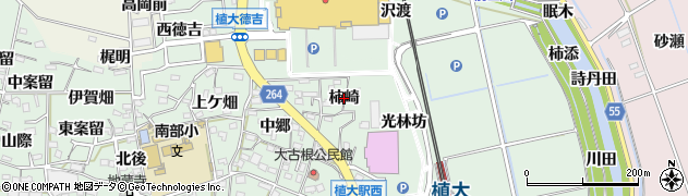 愛知県阿久比町（知多郡）植大（柿崎）周辺の地図