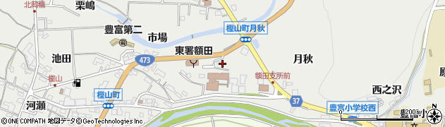 愛知県岡崎市樫山町（山ノ神）周辺の地図