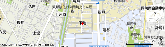 愛知県岡崎市柱町（下地）周辺の地図