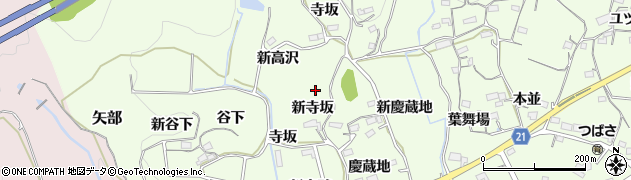 愛知県新城市矢部（新寺坂）周辺の地図