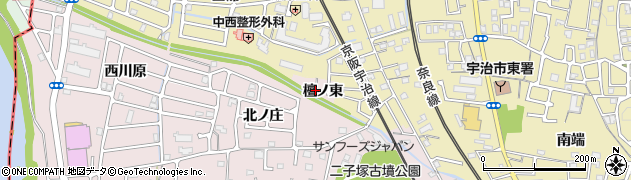 京都府宇治市五ケ庄（檀ノ東）周辺の地図