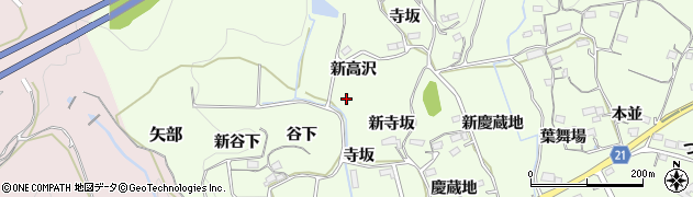 愛知県新城市矢部（新高沢）周辺の地図