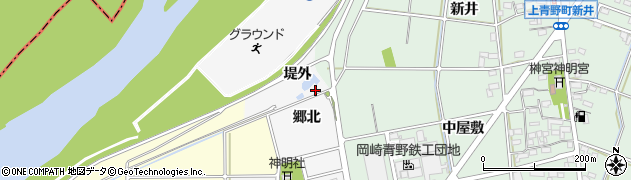 愛知県岡崎市高橋町郷北55周辺の地図