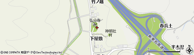 愛知県岡崎市下衣文町下屋敷周辺の地図