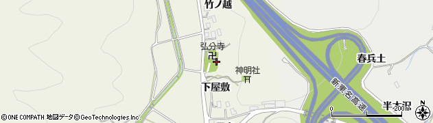 愛知県岡崎市下衣文町（下屋敷）周辺の地図