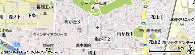 京都府長岡京市梅が丘周辺の地図