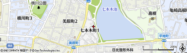 愛知県半田市七本木町周辺の地図