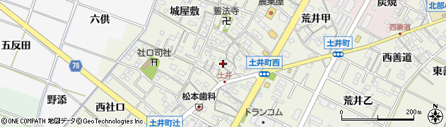 愛知県岡崎市土井町（池端）周辺の地図