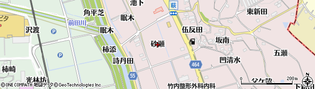 愛知県阿久比町（知多郡）萩（砂瀬）周辺の地図