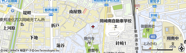 愛知県岡崎市針崎町（朱印地）周辺の地図
