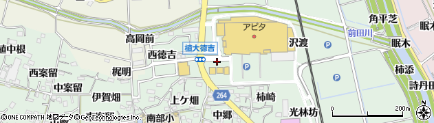 愛知県阿久比町（知多郡）植大（東徳吉）周辺の地図