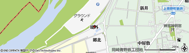 愛知県岡崎市高橋町（堤外）周辺の地図