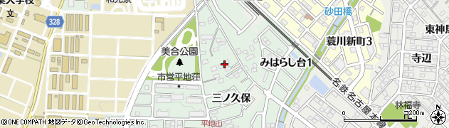 愛知県岡崎市美合町（三ノ久保）周辺の地図