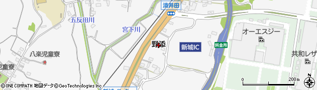 愛知県新城市八束穂（野添）周辺の地図