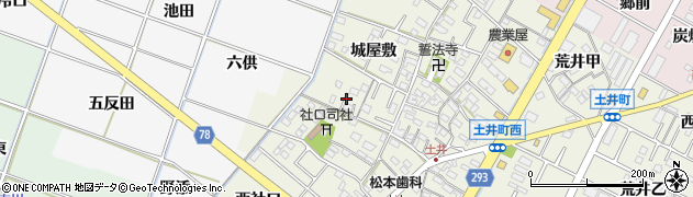 愛知県岡崎市土井町（蔵屋敷）周辺の地図