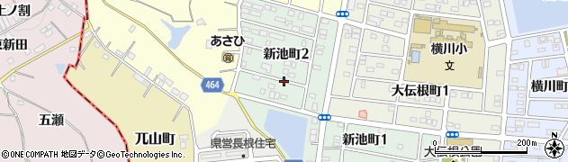 愛知県半田市新池町周辺の地図