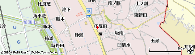 愛知県知多郡阿久比町萩伍反田周辺の地図