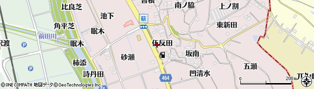 愛知県阿久比町（知多郡）萩（伍反田）周辺の地図
