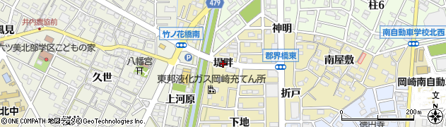 愛知県岡崎市柱町（堤畔）周辺の地図