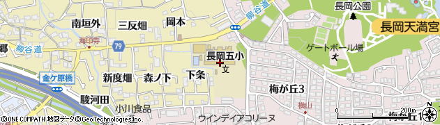 京都府長岡京市下海印寺（東山）周辺の地図