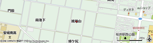 愛知県安城市桜井町雑用山周辺の地図