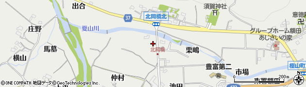 愛知県岡崎市樫山町（河内）周辺の地図