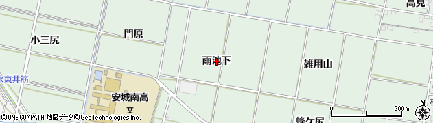 愛知県安城市桜井町（雨池下）周辺の地図