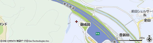 愛知県岡崎市池金町金山周辺の地図