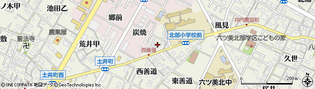 愛知県岡崎市土井町（炭焼）周辺の地図