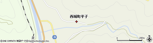 広島県庄原市西城町平子周辺の地図
