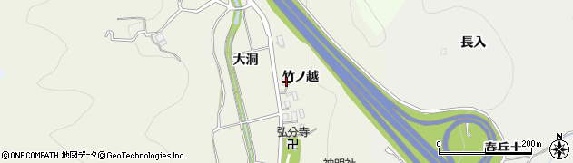 愛知県岡崎市下衣文町（竹ノ越）周辺の地図