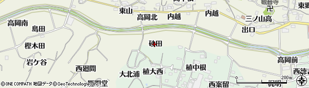 愛知県阿久比町（知多郡）矢高（砂田）周辺の地図