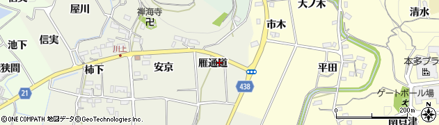愛知県新城市富永雁通道周辺の地図