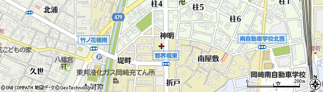 愛知県岡崎市柱町竹ノ花14周辺の地図