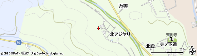 兵庫県猪名川町（川辺郡）万善（北アジヤリ）周辺の地図