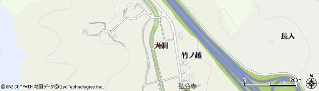 愛知県岡崎市下衣文町（大洞）周辺の地図
