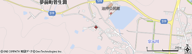 兵庫県姫路市夢前町菅生澗1171周辺の地図