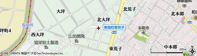 愛知県安城市東端町東大坪周辺の地図