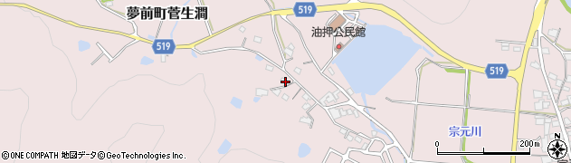 兵庫県姫路市夢前町菅生澗1187-1周辺の地図