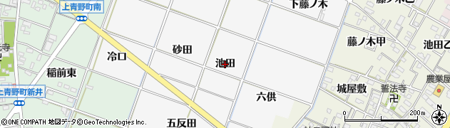 愛知県岡崎市中之郷町（池田）周辺の地図